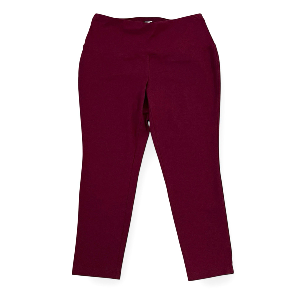Chicos Zenergy Leggings Womens Size 1 M 8-10 Red Wide Waistband Cropped Pants